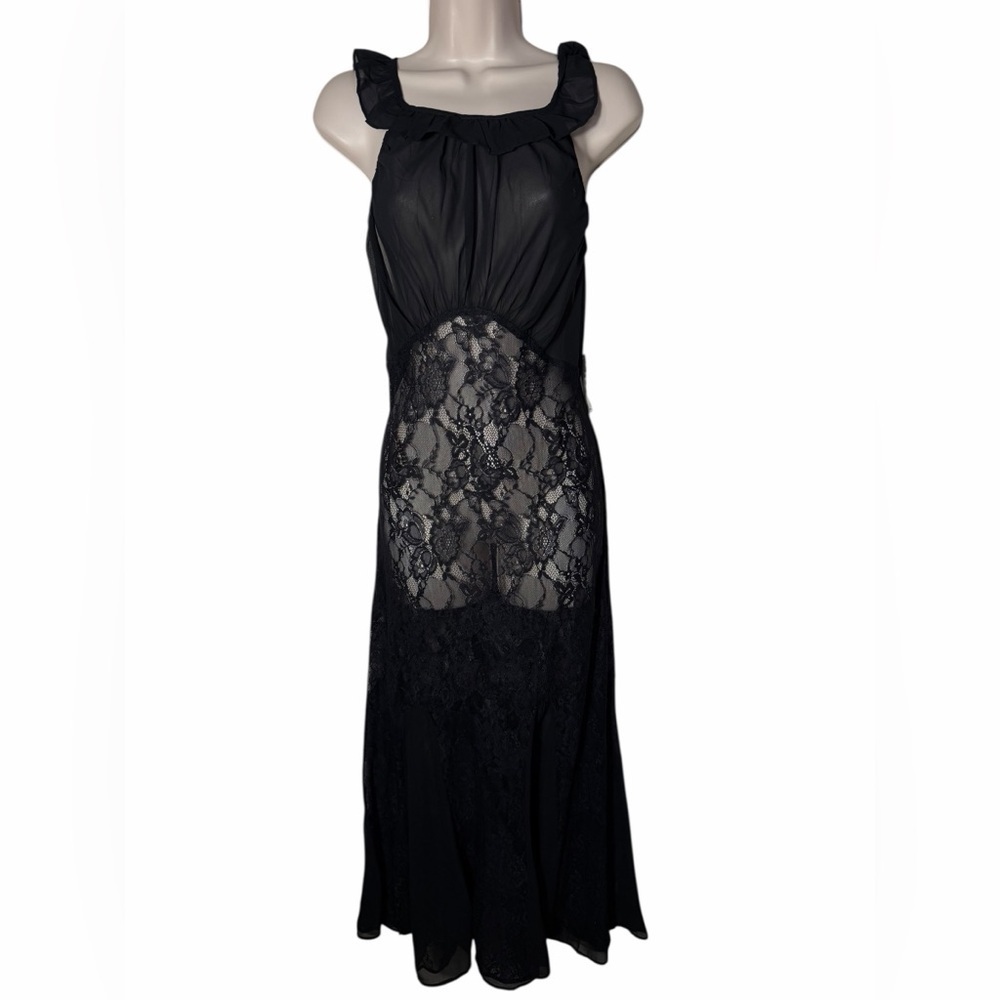 By Anthropologie Black Sheer Lace Midi Women’s Dress Size Medium New With Tags - Picture 6 of 15